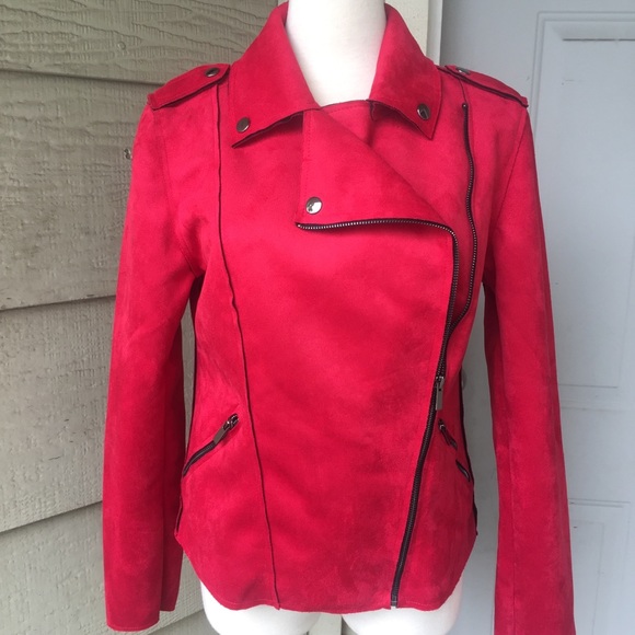NWT Philosophy Red Faux Suede Moro Jacket Small - Picture 3 of 7
